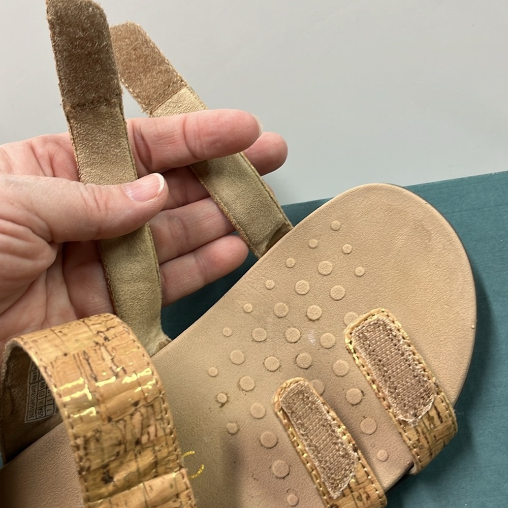 VIONIC Teagan Beach Summer "Cork" Hook/Loop 2 Strap Buckle Slingback Sandal SZ 7 - Picture 5 of 13